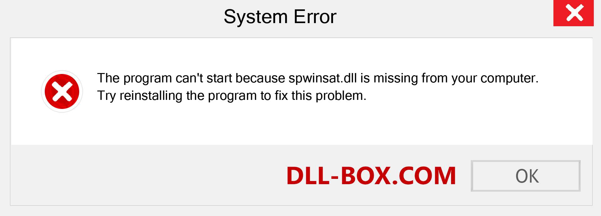  spwinsat.dll file is missing?. Download for Windows 7, 8, 10 - Fix  spwinsat dll Missing Error on Windows, photos, images