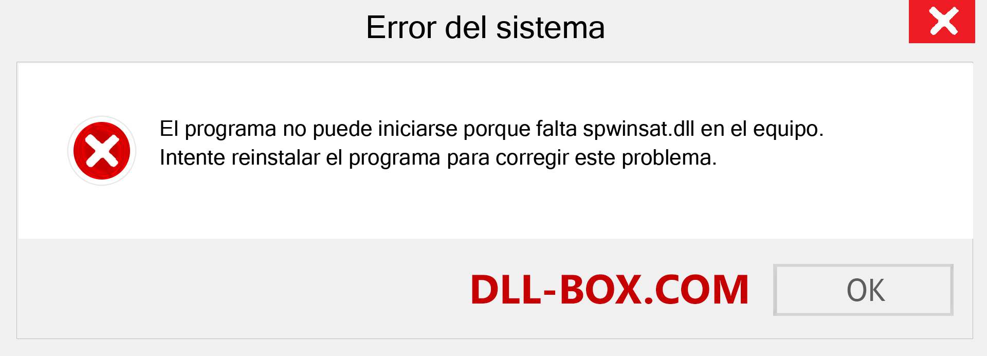 ¿Falta el archivo spwinsat.dll ?. Descargar para Windows 7, 8, 10 - Corregir spwinsat dll Missing Error en Windows, fotos, imágenes